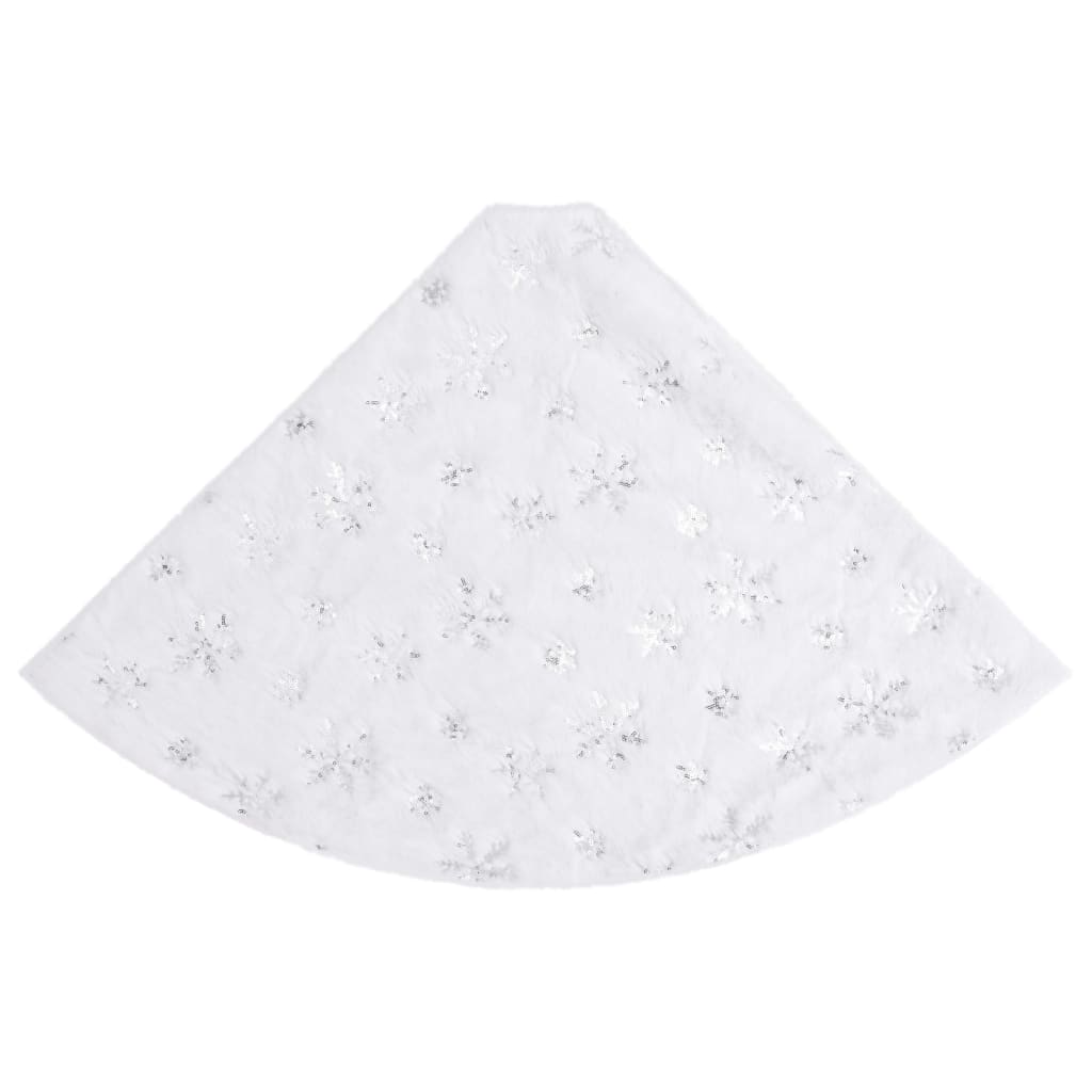 Luxury Christmas Tree Skirt White Faux