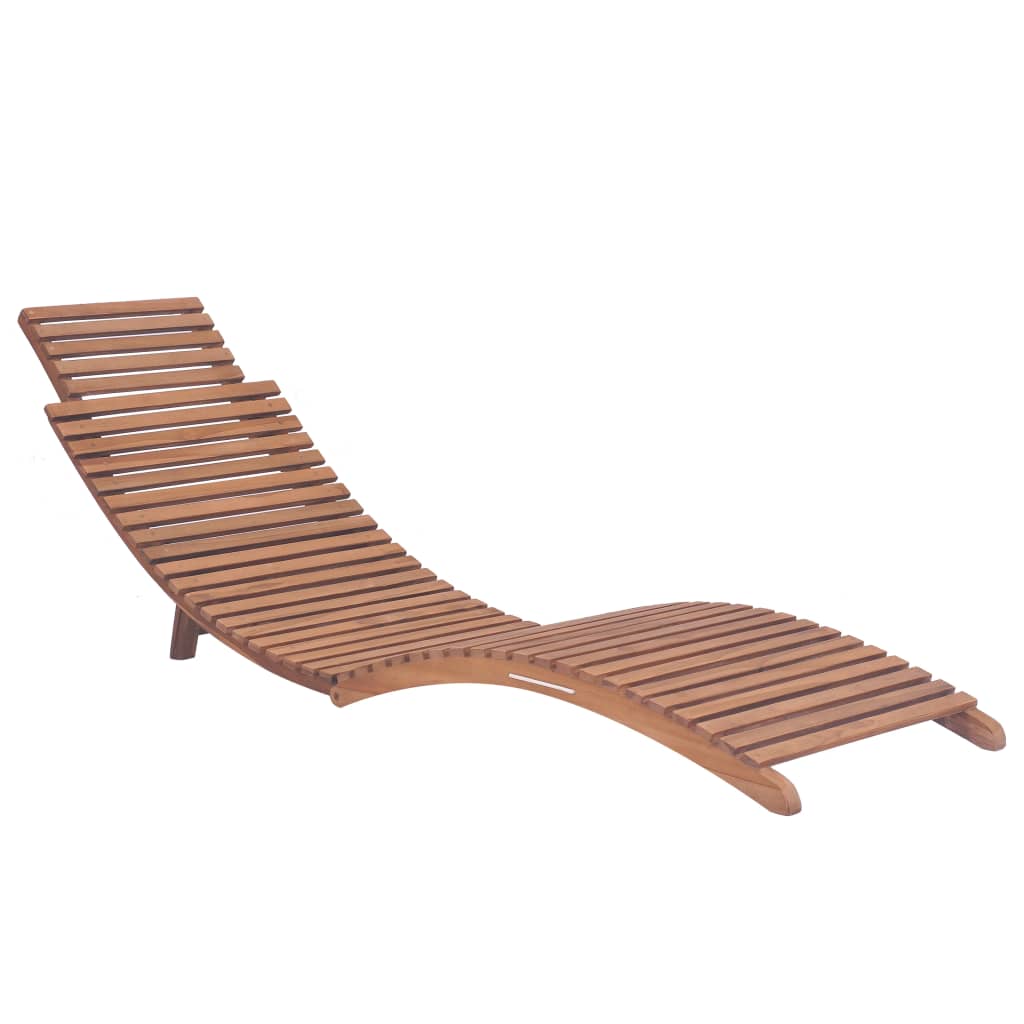 Folding Sun Loungers 2 Pcs Solid Teak Wood
