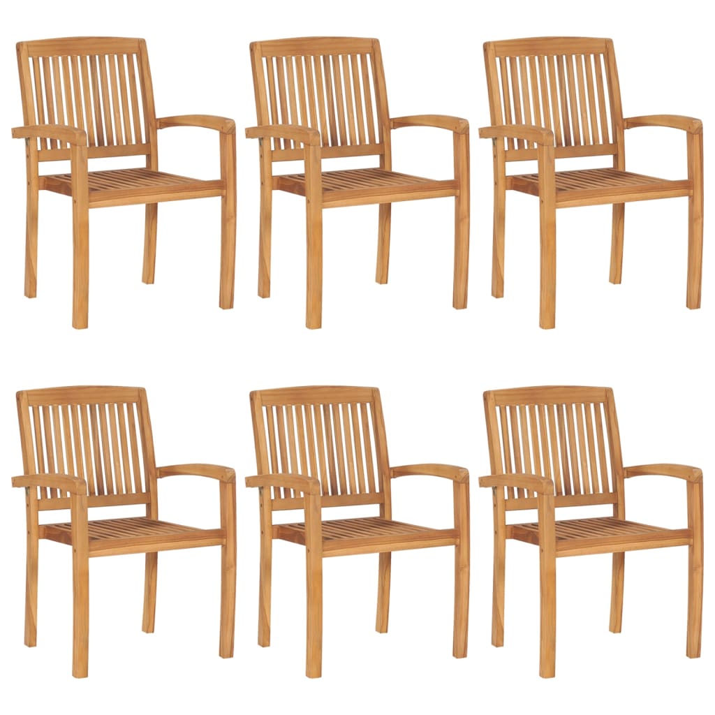 Stacking Garden Chairs 4 Pcs Solid Teak Wood