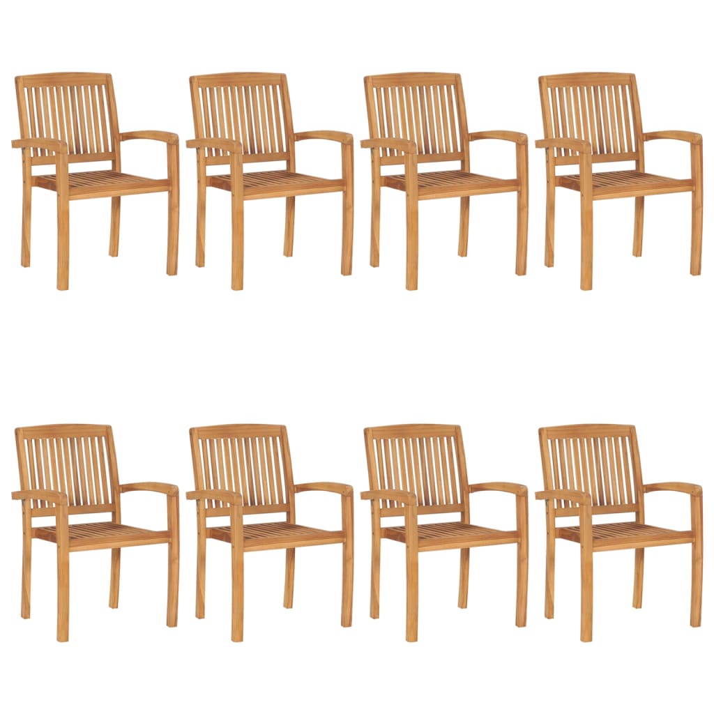 Stacking Garden Chairs 4 Pcs Solid Teak Wood