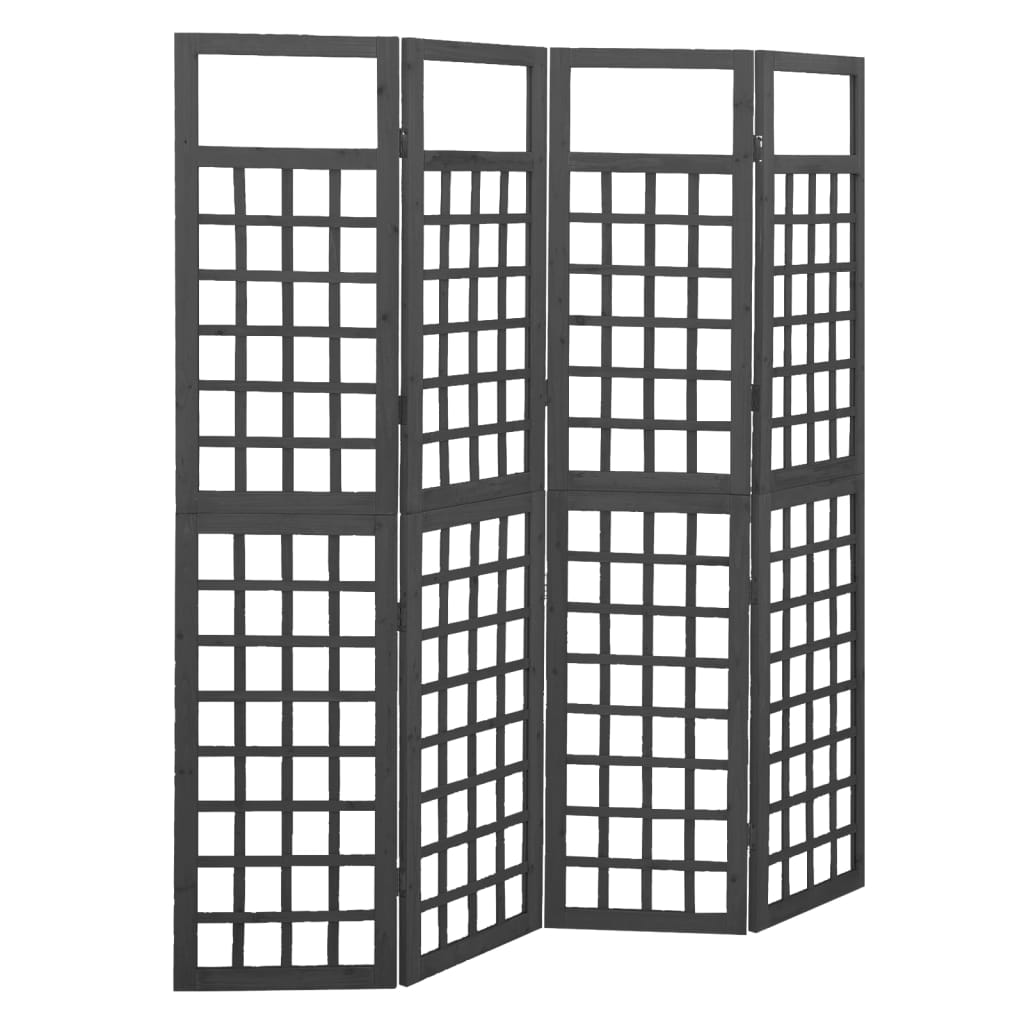 3-Panel Room Divider/Trellis Solid Fir Wood 121X180.5 Cm