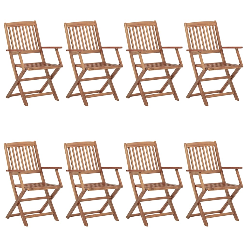Folding Outdoor Chairs 2 Pcs Solid Acacia Wood