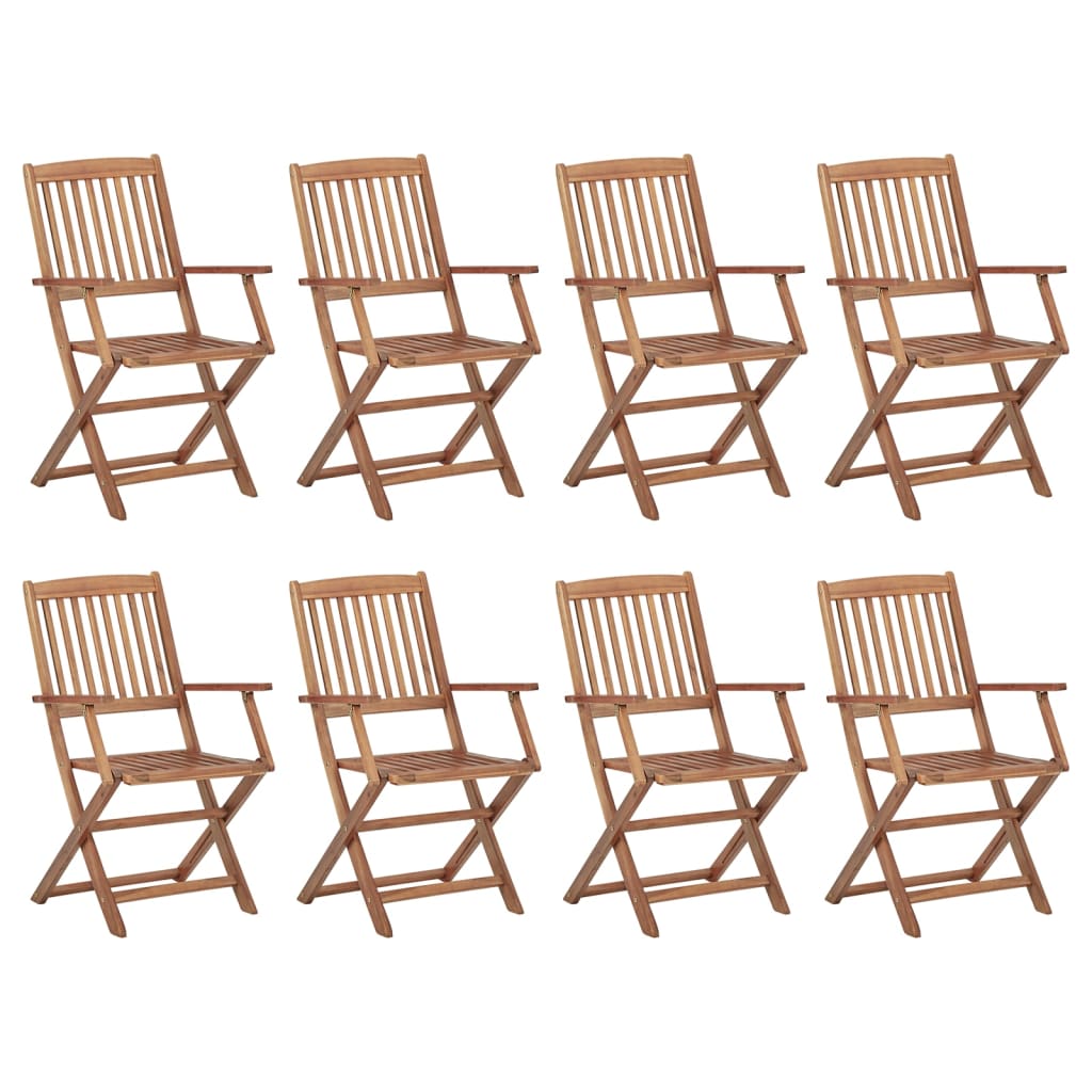 Folding Outdoor Chairs 2 Pcs Solid Acacia Wood