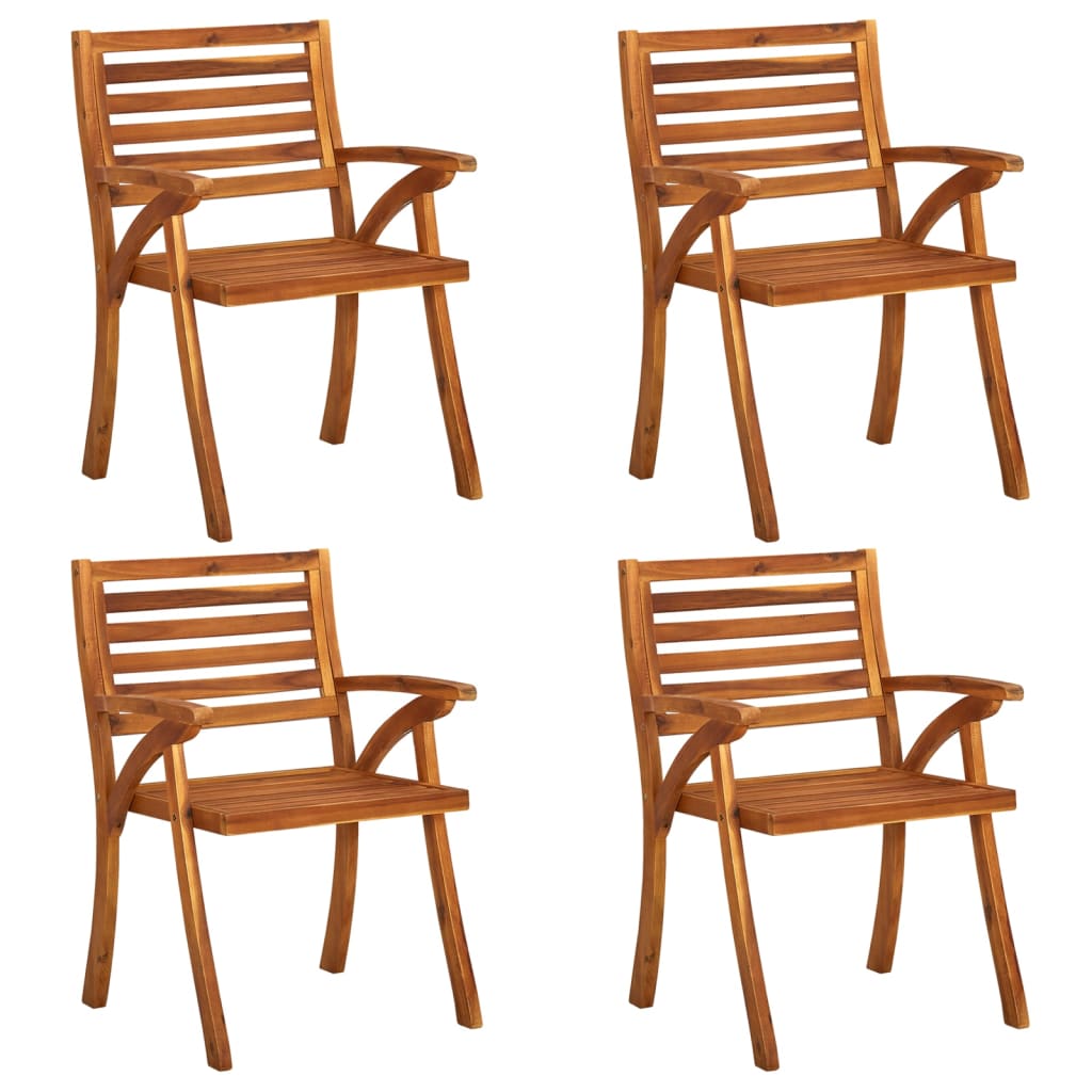 Garden Chairs 8 Pcs Solid Acacia Wood