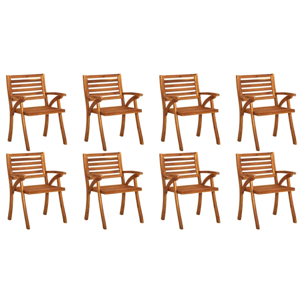 Garden Chairs 8 Pcs Solid Acacia Wood
