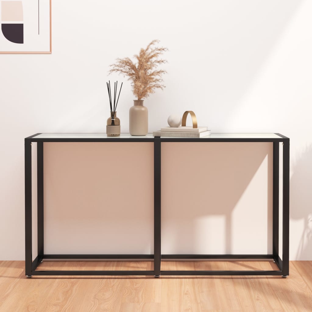 Console Table 180X35X75.5Cm Tempered Glass