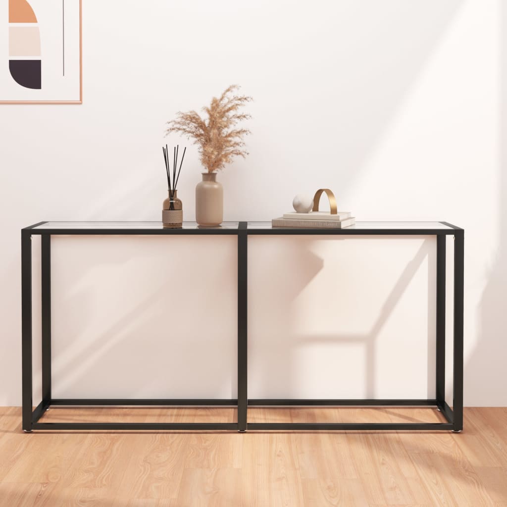 Console Table 180X35X75.5Cm Tempered Glass
