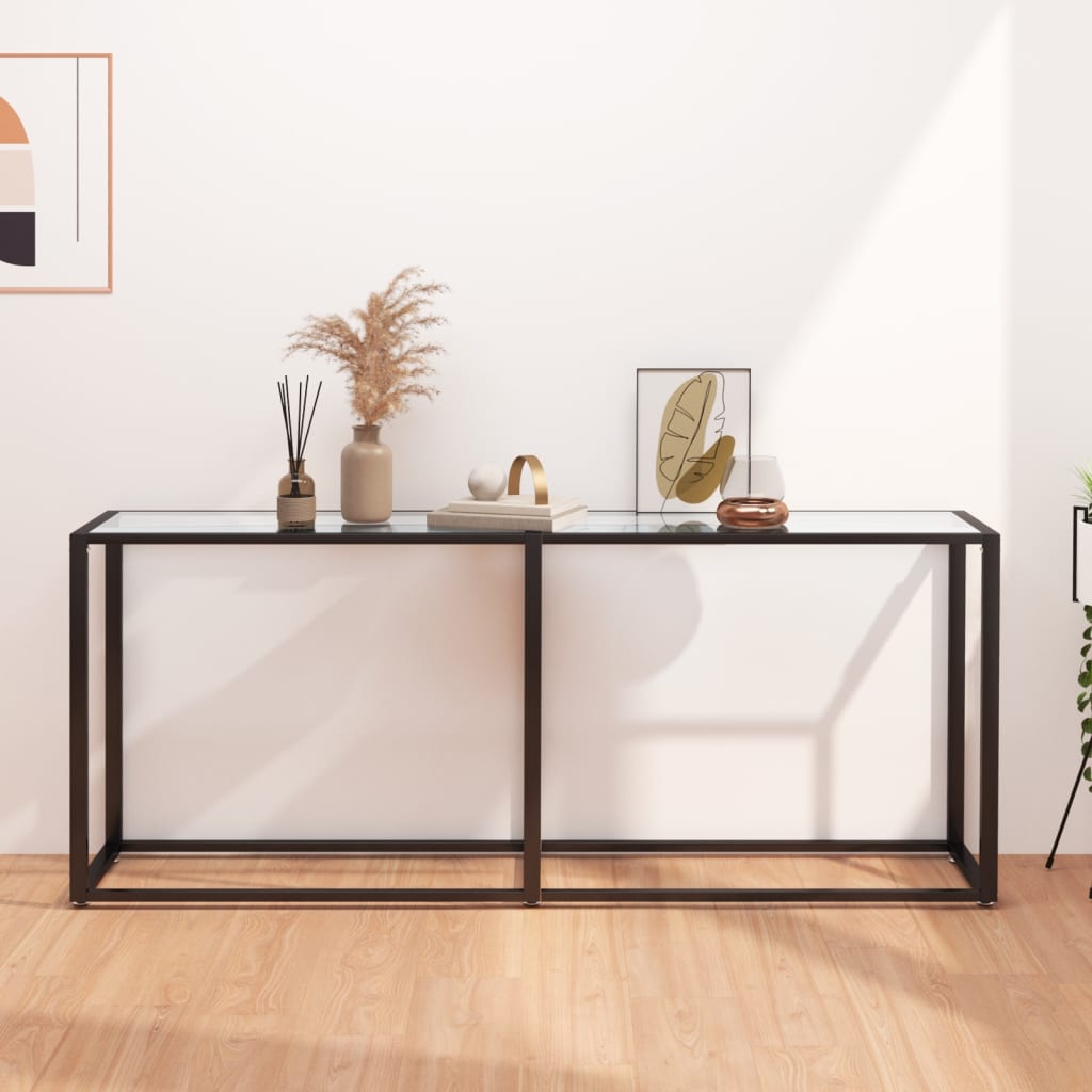 Console Table 180X35X75.5Cm Tempered Glass