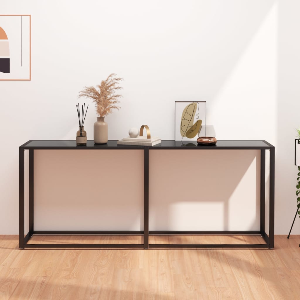 Console Table 180X35X75.5Cm Tempered Glass