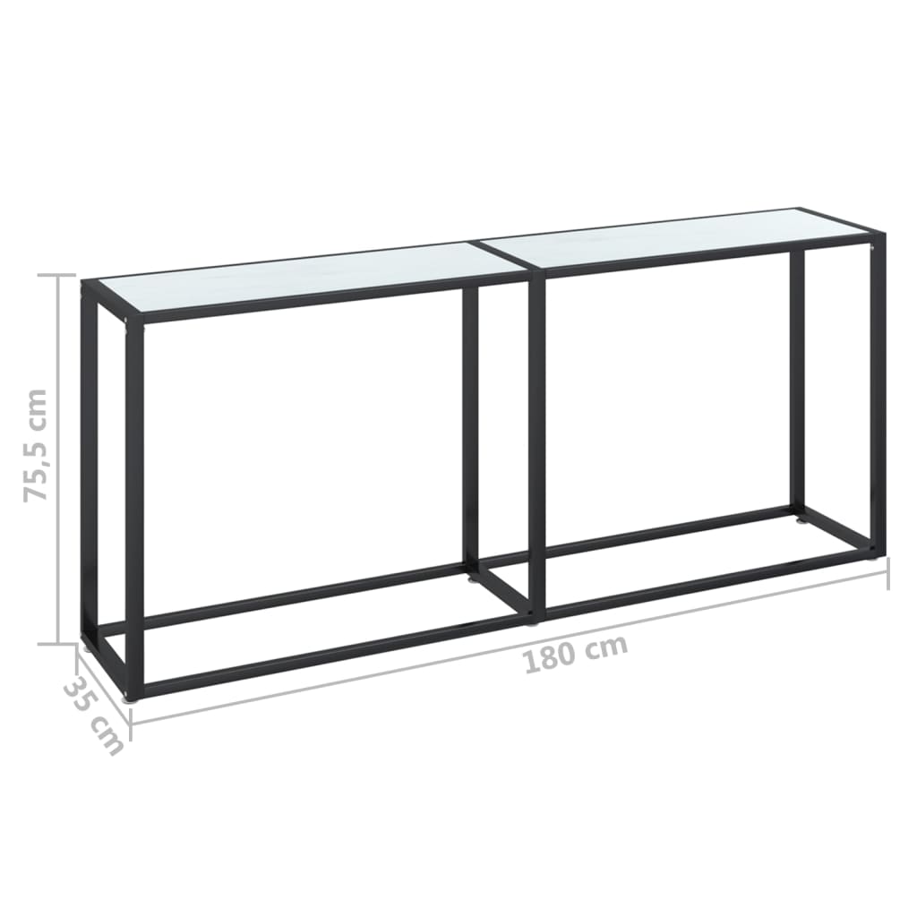 Console Table 180X35X75.5Cm Tempered Glass