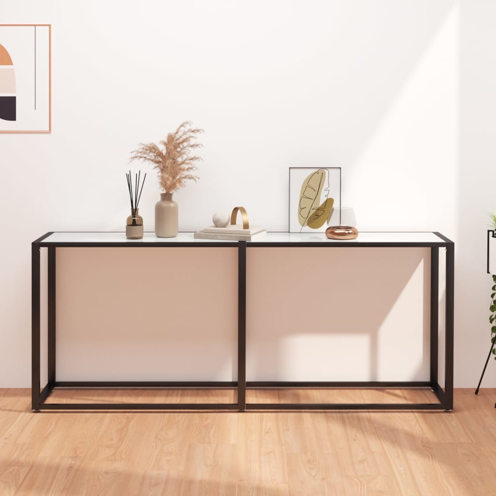 Console Table 180X35X75.5Cm Tempered Glass