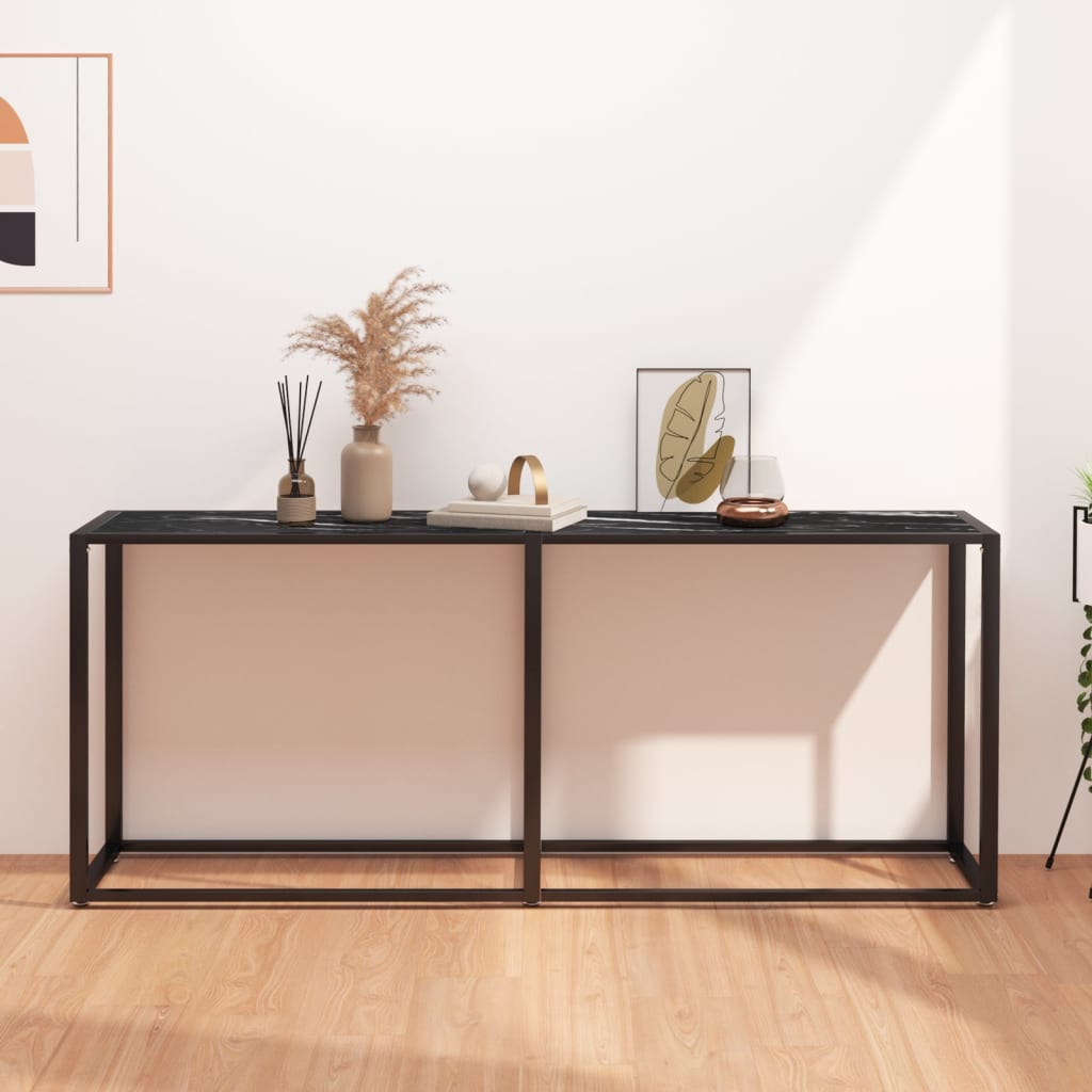 Console Table 180X35X75.5Cm Tempered Glass