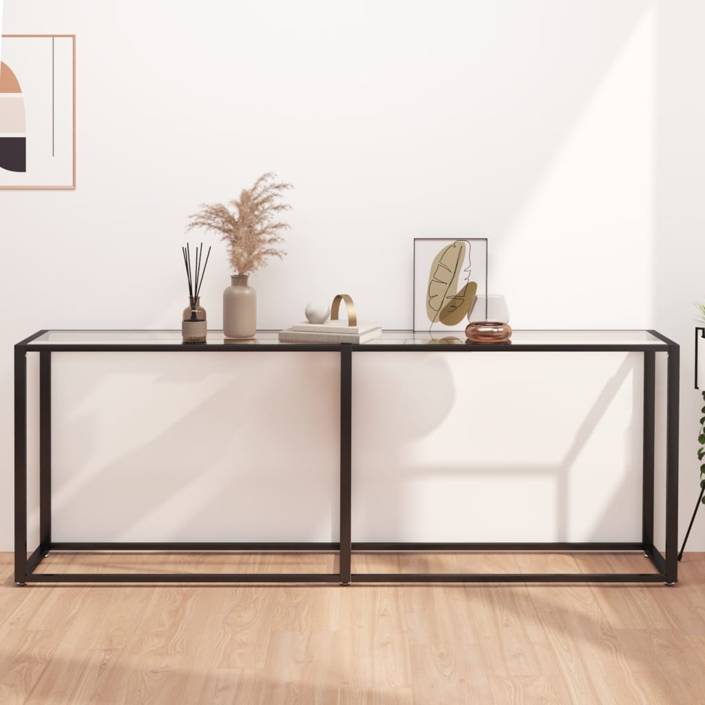 Console Table 180X35X75.5Cm Tempered Glass