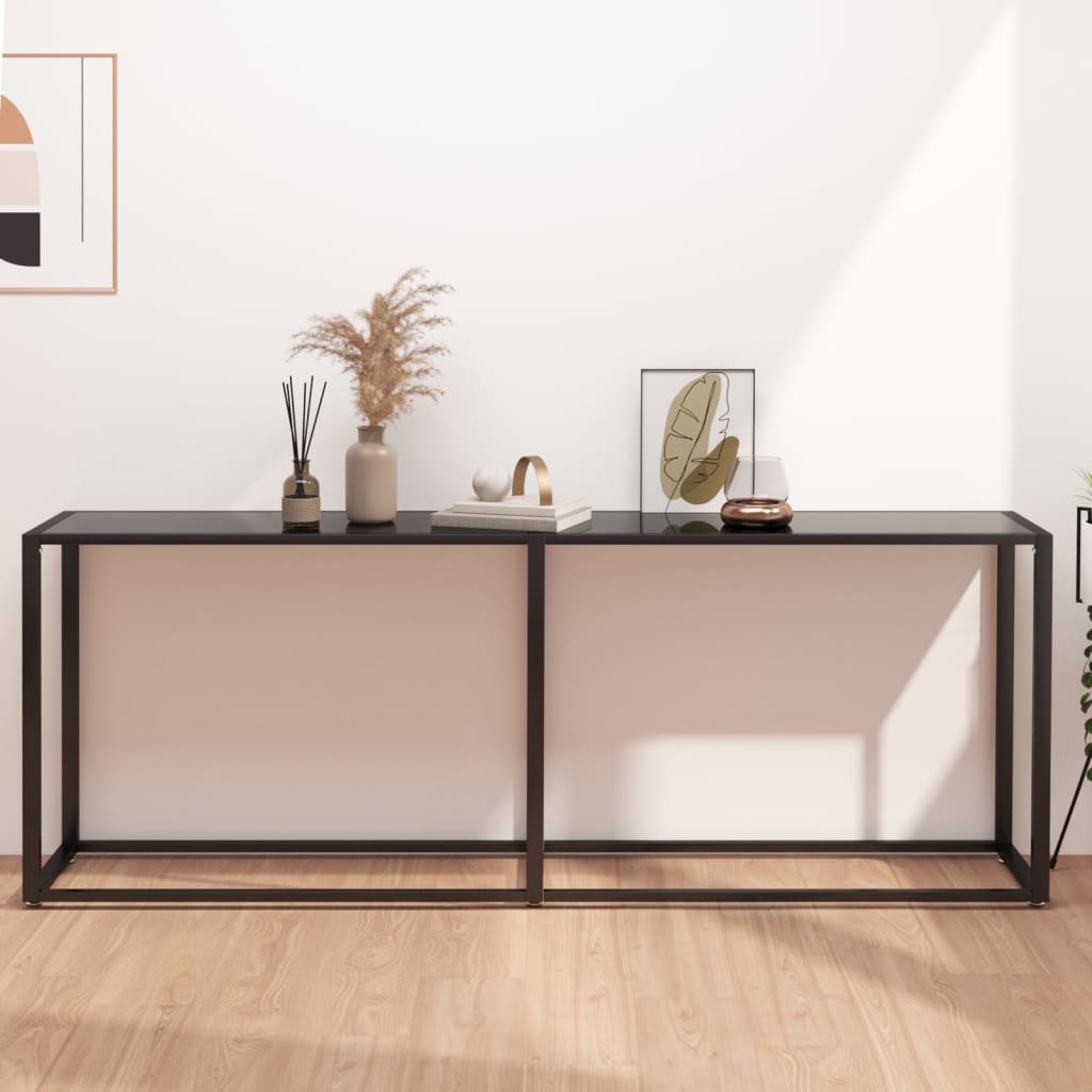 Console Table 180X35X75.5Cm Tempered Glass