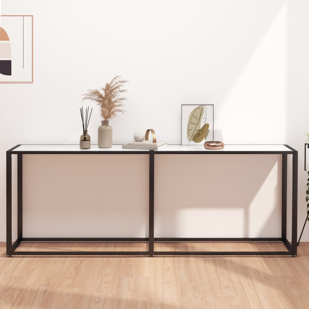Console Table 180X35X75.5Cm Tempered Glass