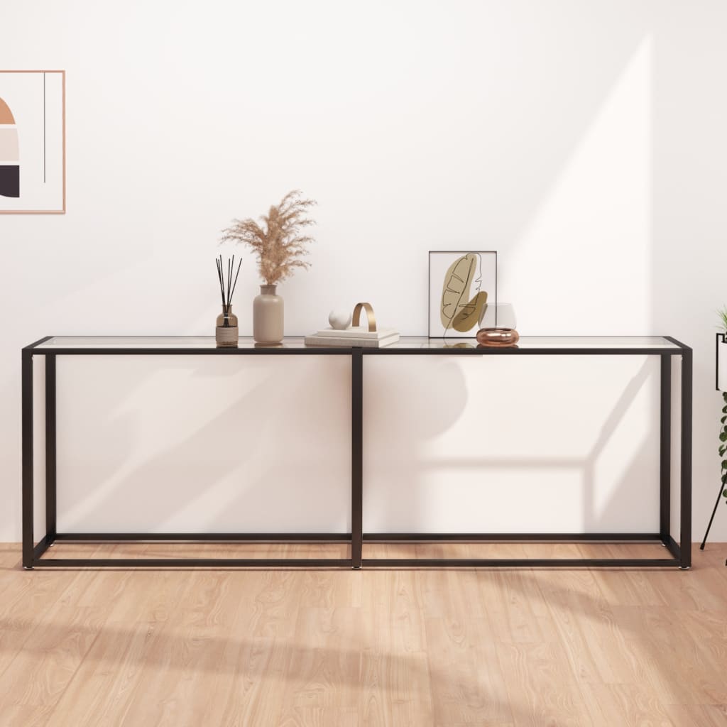 Console Table 180X35X75.5Cm Tempered Glass