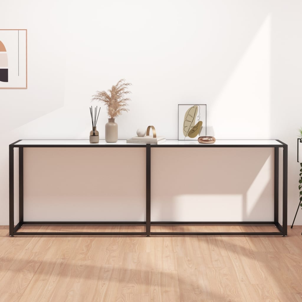 Console Table 180X35X75.5Cm Tempered Glass