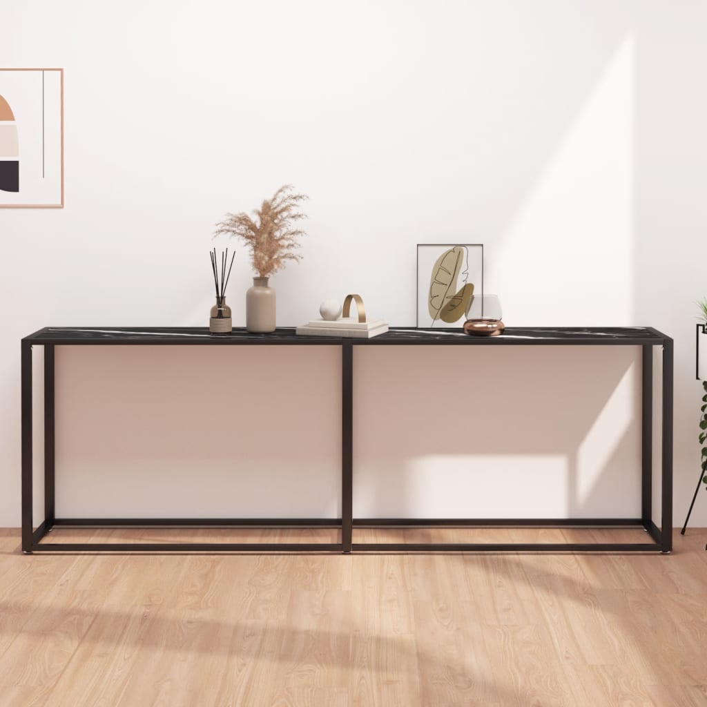 Console Table 180X35X75.5Cm Tempered Glass