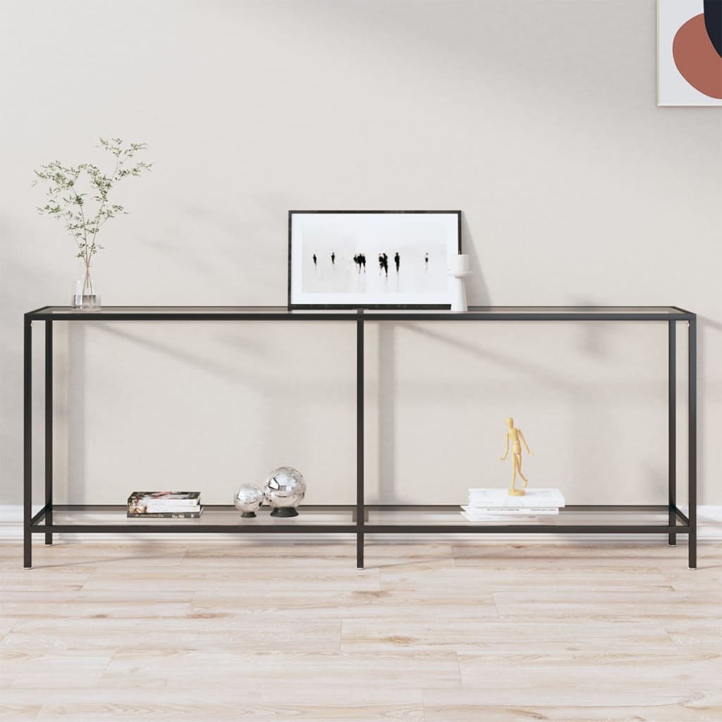 Console Table White 160X35X75.5 Cm Tempered Glass