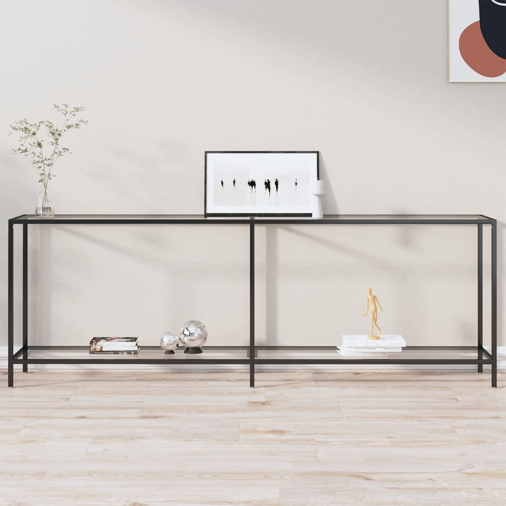 Console Table White 160X35X75.5 Cm Tempered Glass