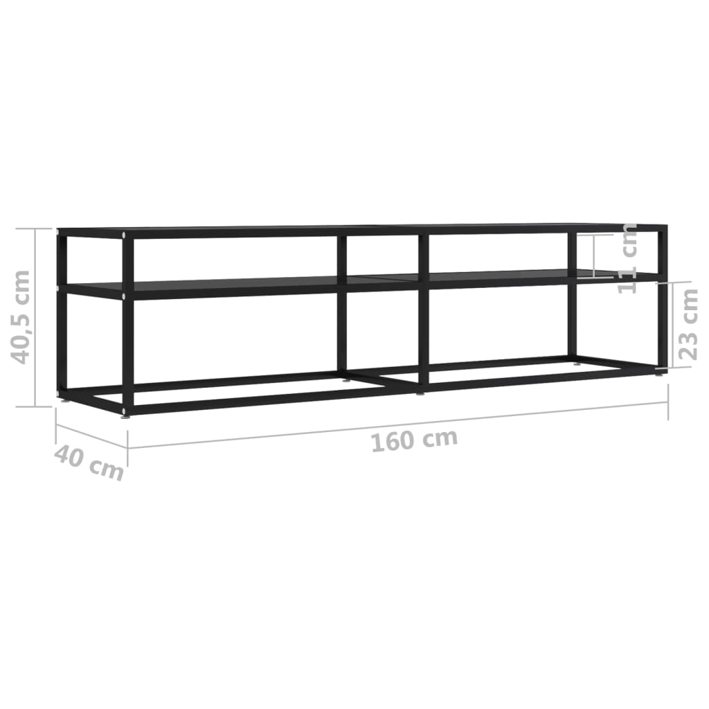 Tv Cabinet 160X40X40.5 Cm Tempered Glass