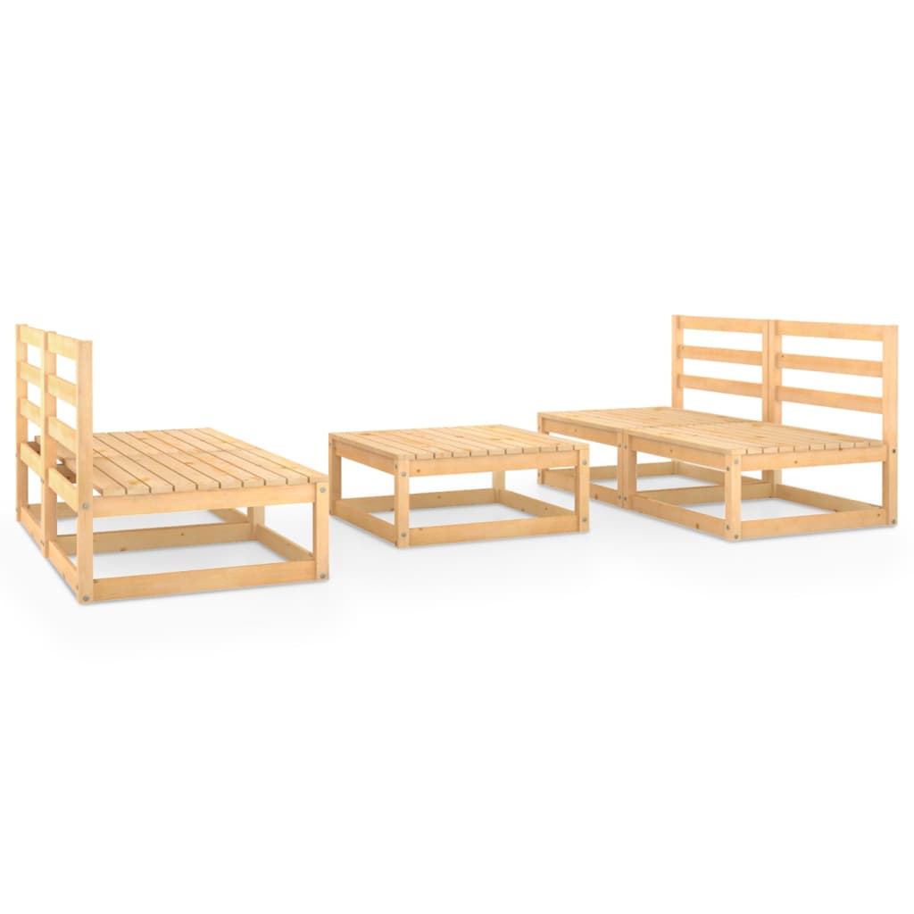 5 Piece Garden Lounge Set Solid Wood Pine