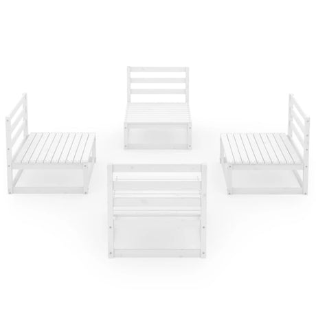 4 Piece Garden Lounge Set Solid Wood Pine