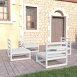 4 Piece Garden Lounge Set Solid Wood Pine