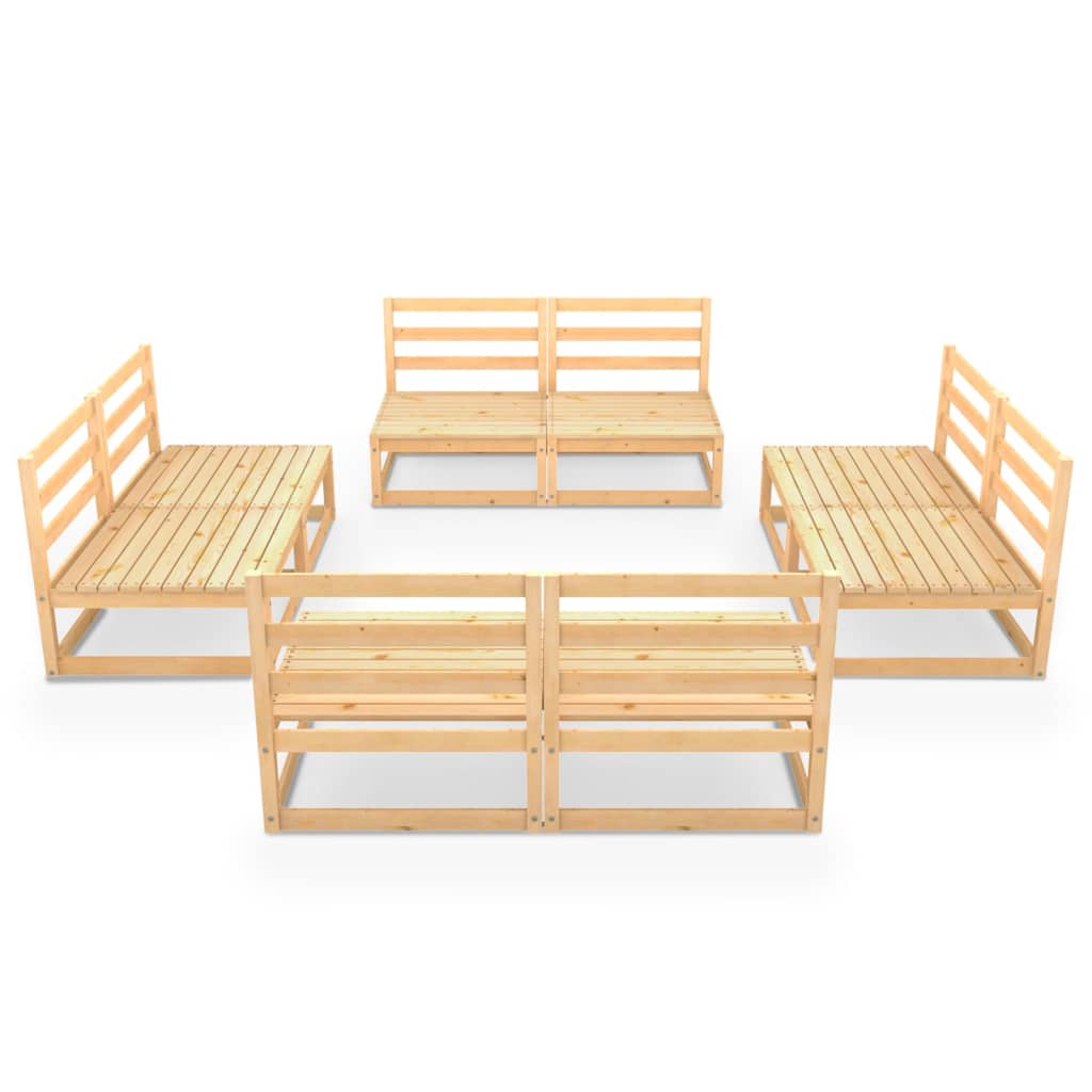8 Piece Garden Lounge Set Solid Wood Pine