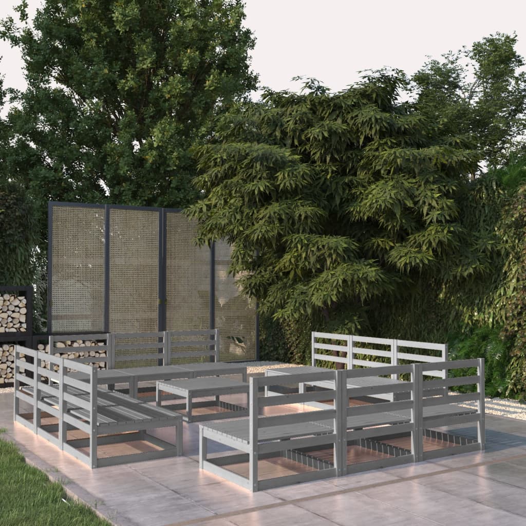 13 Piece Garden Lounge Set Solid Pinewood