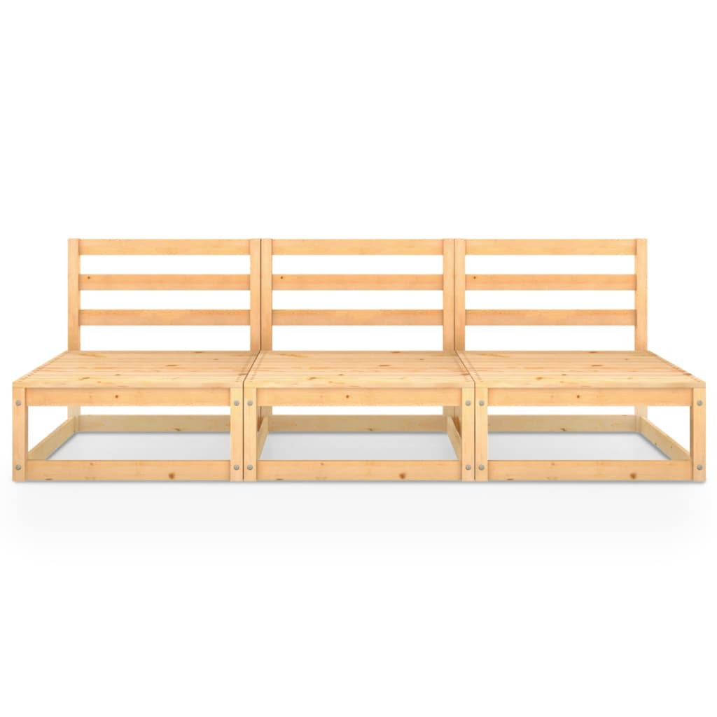 Garden 3-Seater Sofa Solid Pinewood