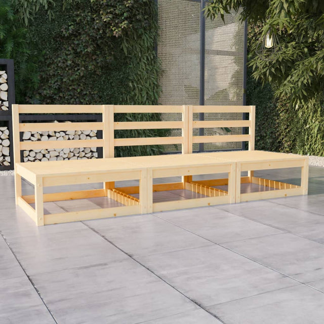 Garden 3-Seater Sofa Solid Pinewood