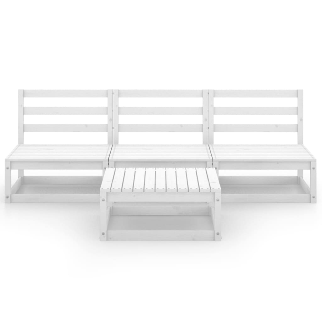 4 Piece Garden Lounge Set Solid Wood Pine