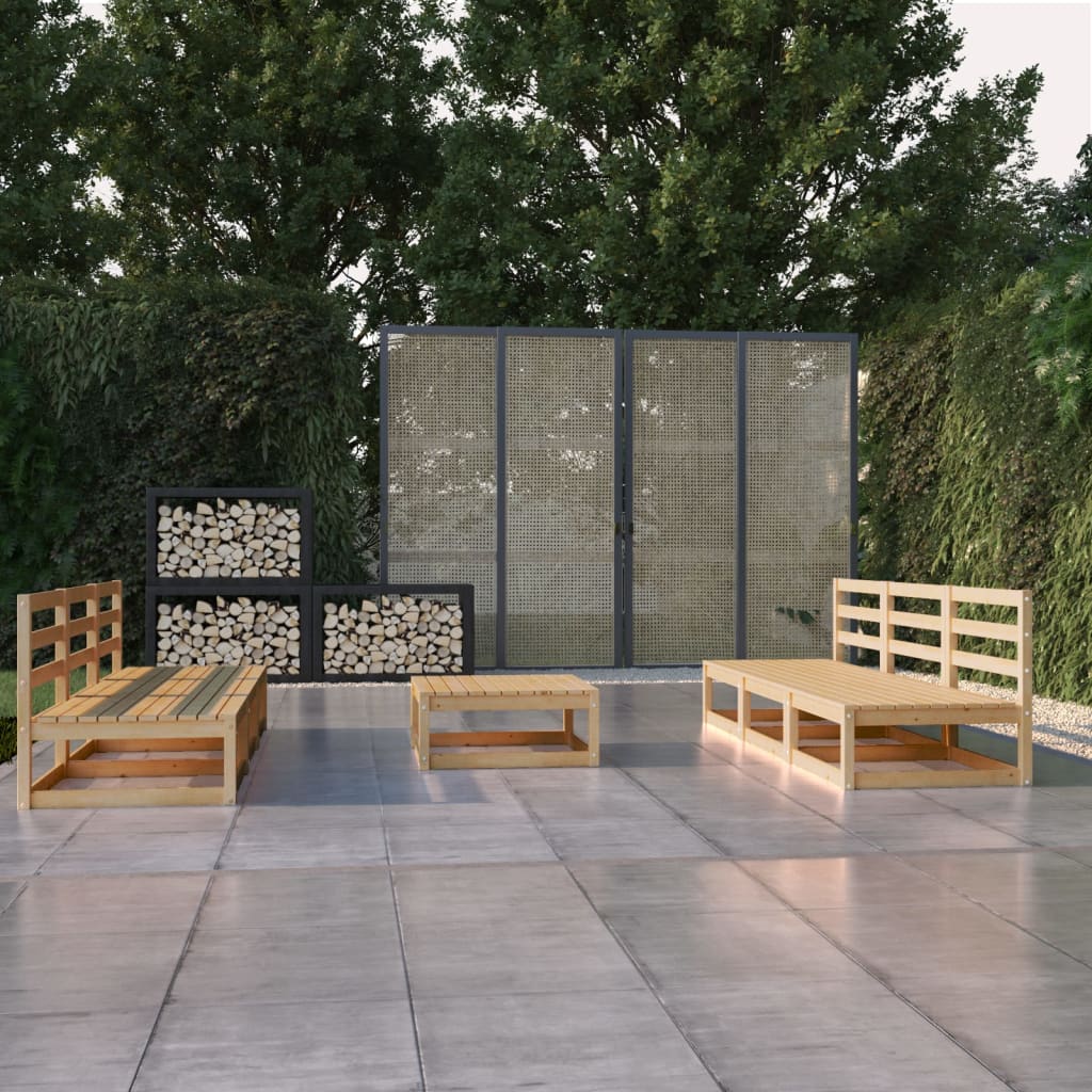 7 Piece Garden Lounge Set Solid Wood Pine