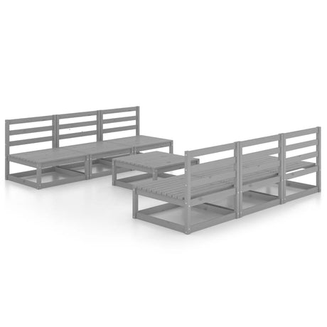 7 Piece Garden Lounge Set Solid Wood Pine