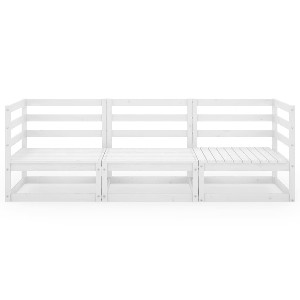 Garden 3-Seater Sofa Solid Pinewood