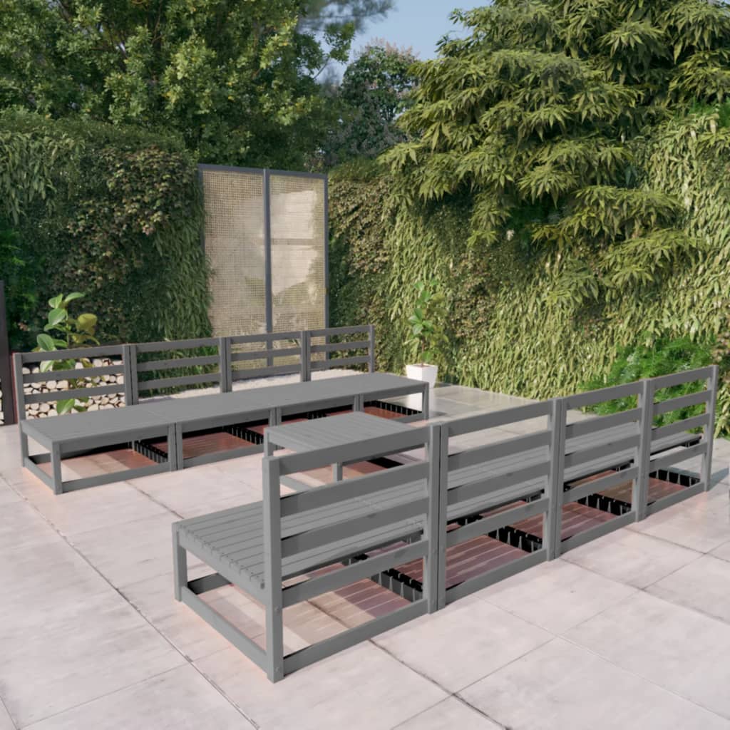 9 Piece Garden Lounge Set Solid Pinewood