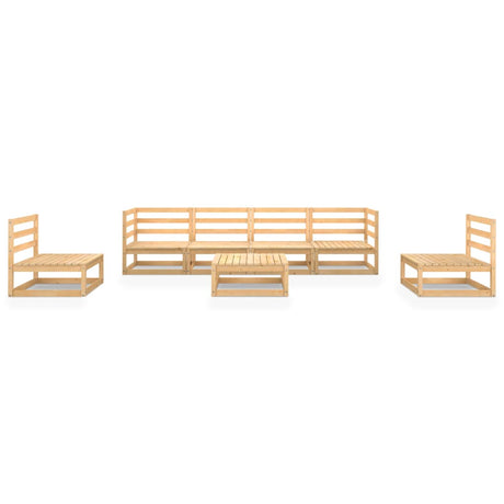 7 Piece Garden Lounge Set Solid Wood Pine