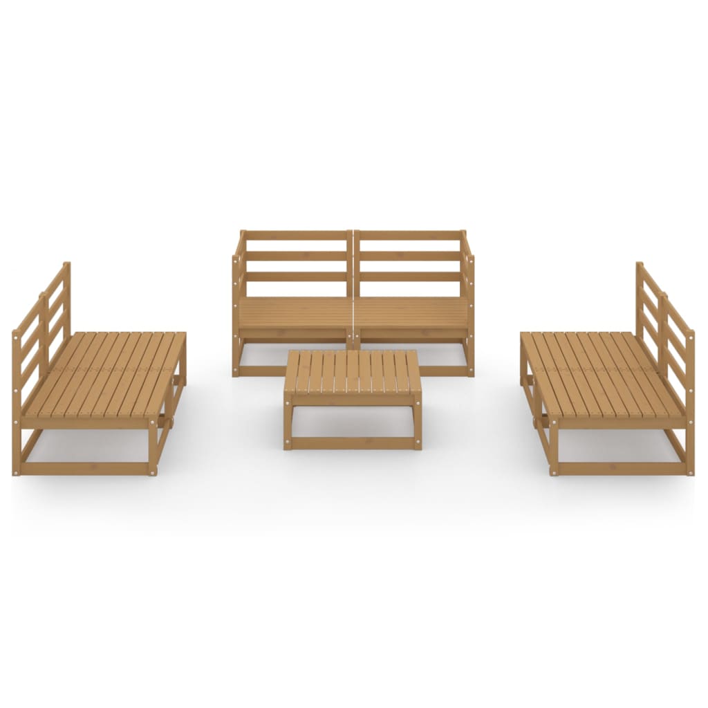 7 Piece Garden Lounge Set Solid Pinewood