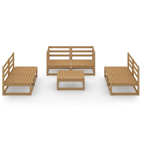 7 Piece Garden Lounge Set Solid Pinewood