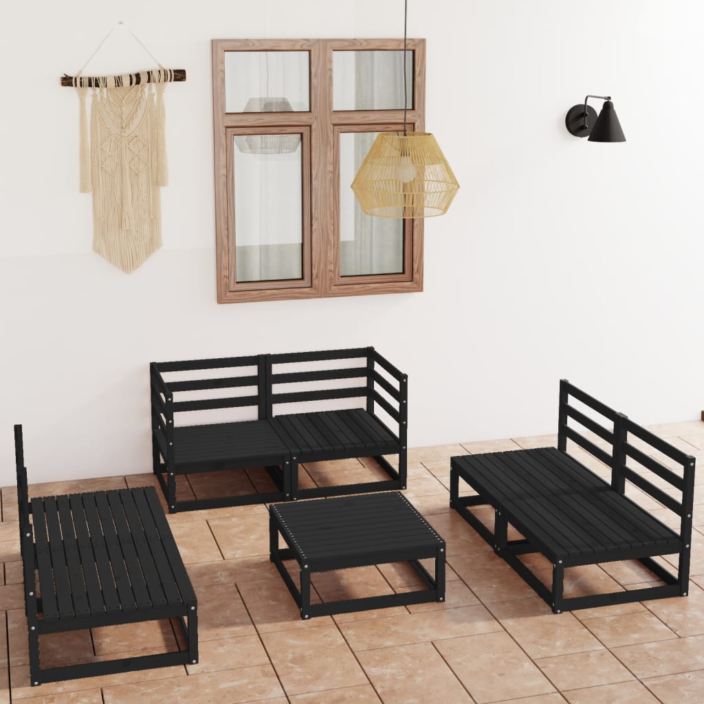 7 Piece Garden Lounge Set Solid Pinewood