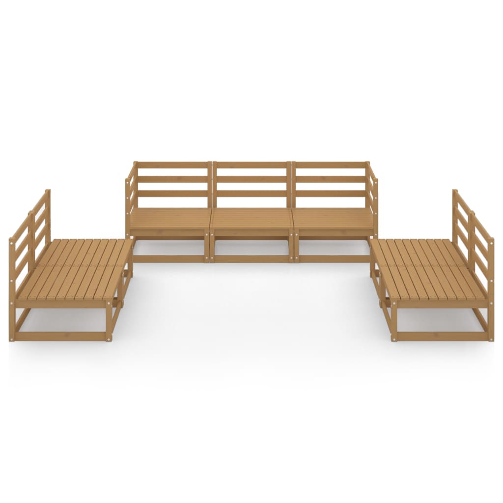 7 Piece Garden Lounge Set Solid Pinewood