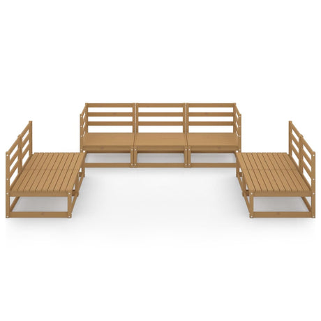 7 Piece Garden Lounge Set Solid Pinewood