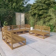 7 Piece Garden Lounge Set Solid Pinewood