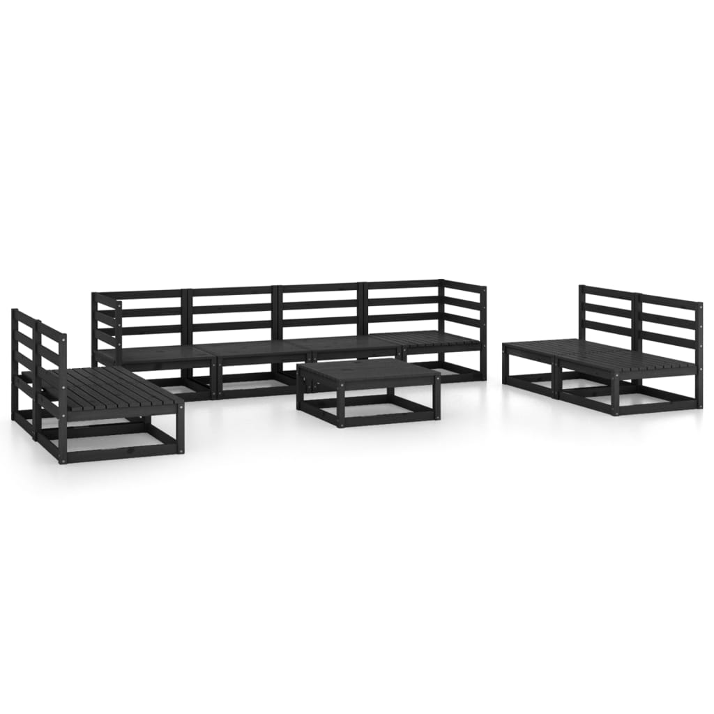 9 Piece Garden Lounge Set Solid Pinewood