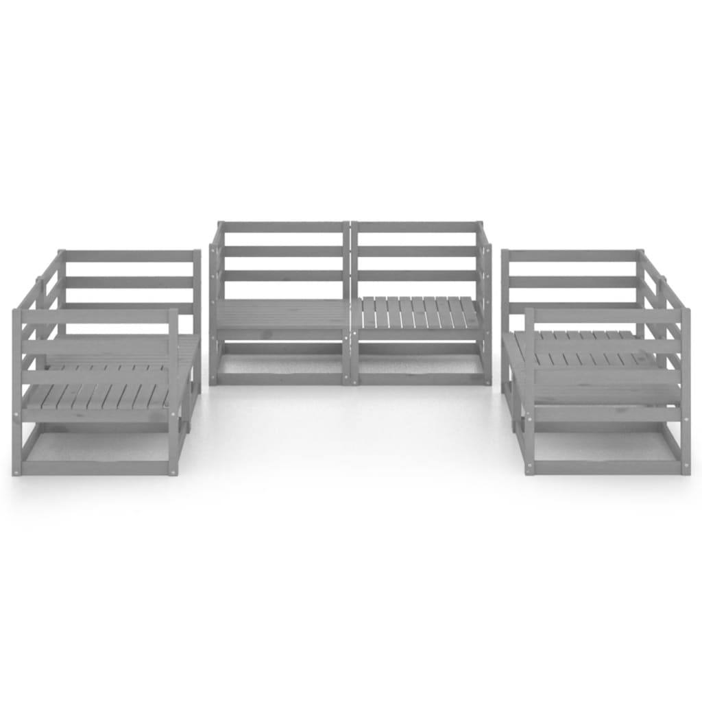 6 Piece Garden Lounge Set Solid Pinewood