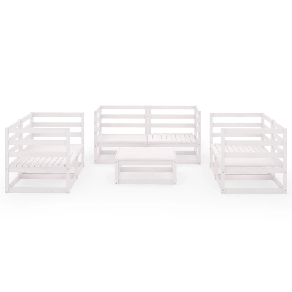 7 Piece Garden Lounge Set Solid Pinewood