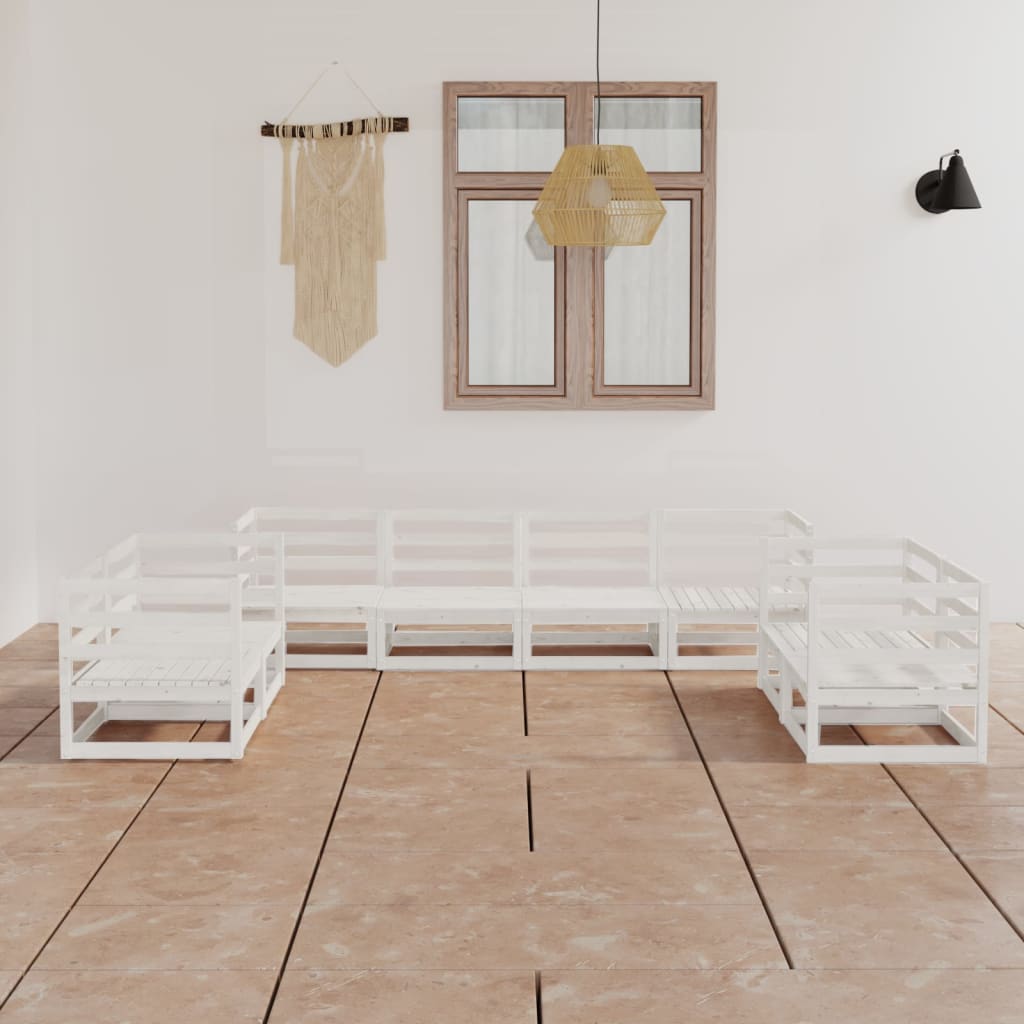 8 Piece Garden Lounge Set Solid Pinewood