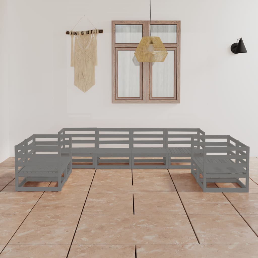 8 Piece Garden Lounge Set Solid Pinewood