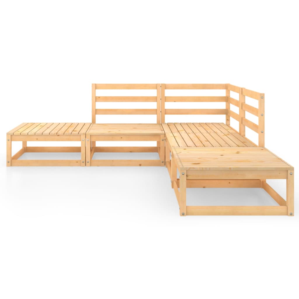 5 Piece Garden Lounge Set Solid Wood Pine